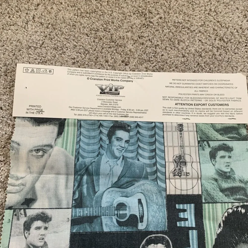 ELVIS PRESLEY VIP Cranston Sample Swatches 2 Piece  blue green tan beige